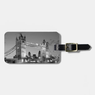 Étiquette À Bagage Pont Tour de Londres blanc noir