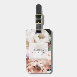 Étiquette À Bagage Pony floral acrylique moody élégant personnalisé