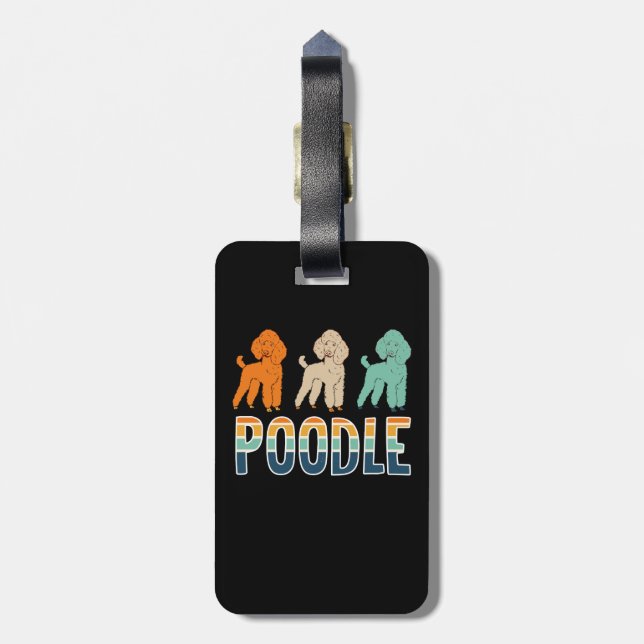 Étiquette À Bagage Poodle (Dos Vertical)