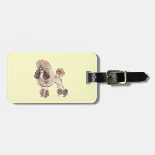 Étiquette À Bagage Poodle — Afficher le manteau (Devant horizontal)