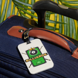 Étiquette À Bagage Pool Hall personnalisé NOM 8 Ball Crown Billiards