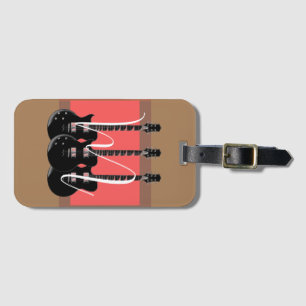 Étiquette À Bagage Pop Art Electric Guitare Monogramme initial