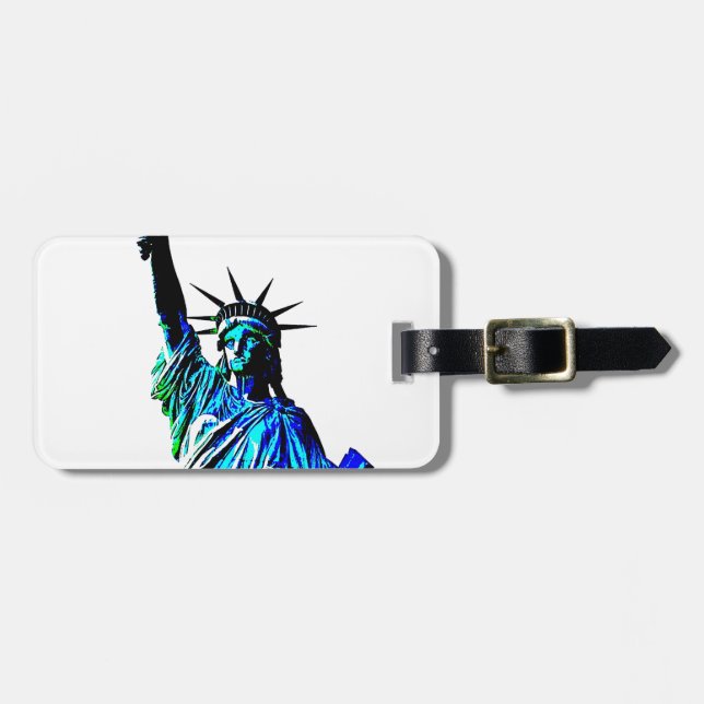 Étiquette À Bagage Pop Art Lady Liberty (Devant horizontal)