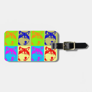 Étiquette À Bagage Pop Art Wolf Eyes