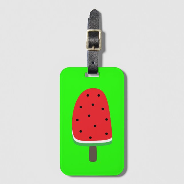 Étiquette À Bagage Popsicle à la pastèque (Devant Vertical)