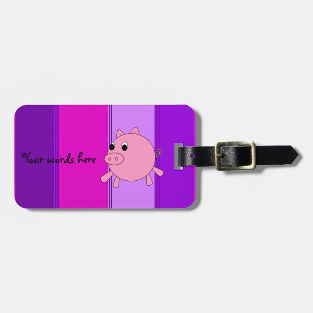 Étiquette À Bagage Porc mignon (Devant horizontal)