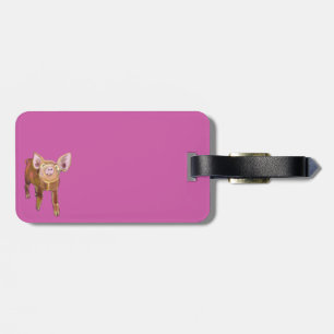 Étiquette À Bagage Porcin rose
