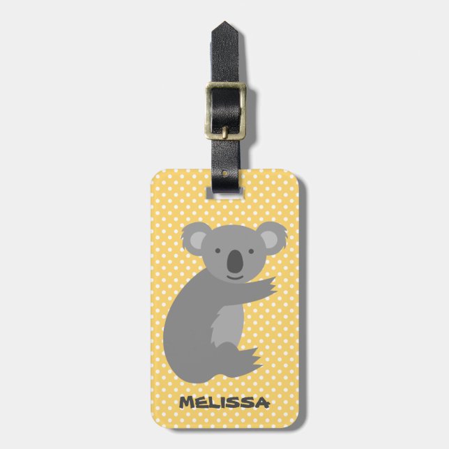 Étiquette À Bagage Porte bagage de voyage de l'ours koala personnalis (Devant Vertical)