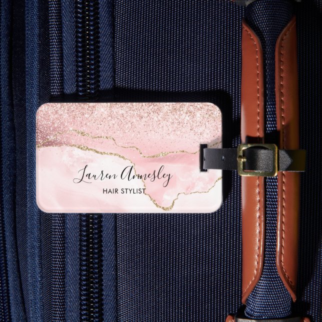 Étiquette À Bagage Porte en marbre rose vif Personnalisé (Insitu Rectoal 4)