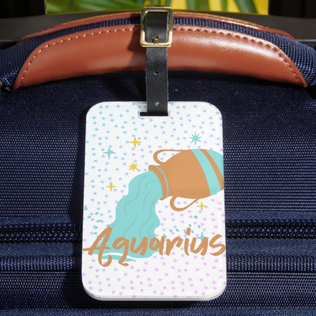 Étiquette À Bagage Porteur d'eau Aquarius moderne Zodiac (Insitu Rectoal 2)