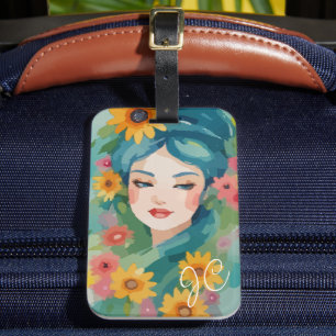 Étiquette À Bagage Portrait Floral Daydream