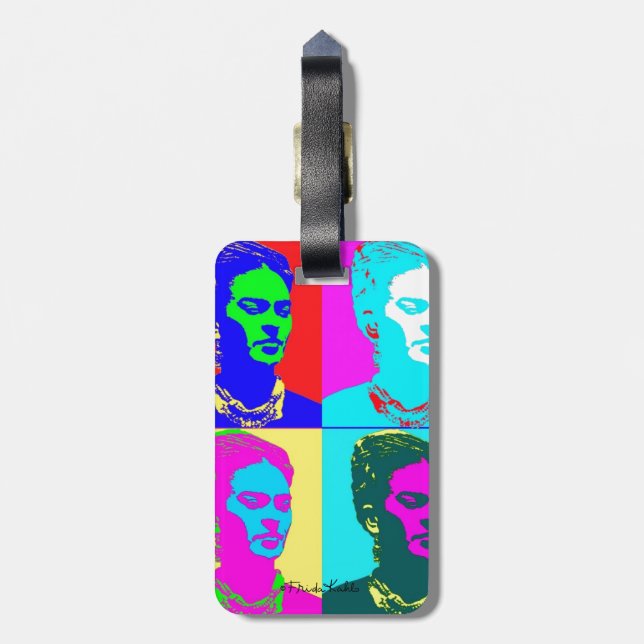 Étiquette À Bagage Portrait inspiré de Frida Kahlo (Dos Vertical)