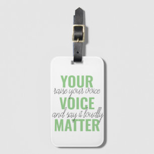 Étiquette À Bagage Positive Green Your Voice Matter Motivation Citati
