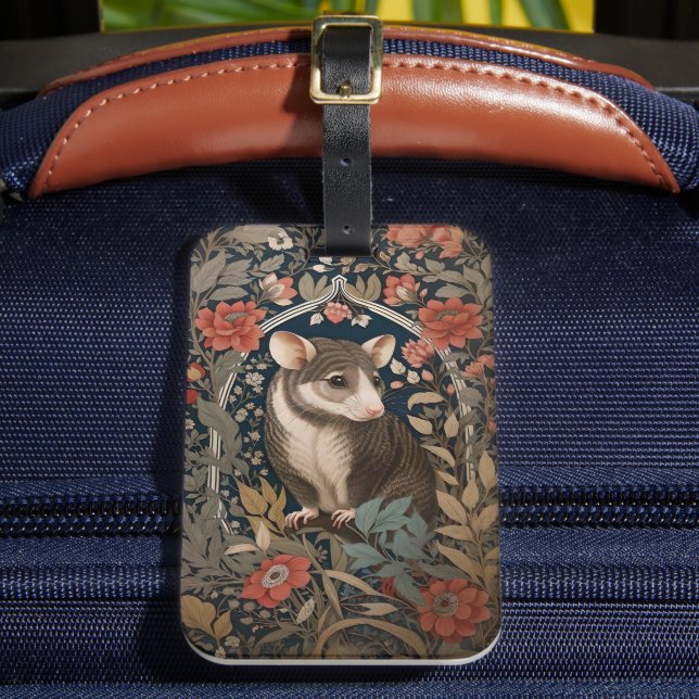 Étiquette À Bagage Possum William Morris Inspiré Floral (Insitu Rectoal 2)