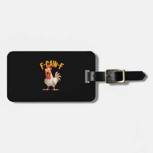 Étiquette À Bagage Poulet F-Awk-F drôle Coq F-Caw-F Jeu de mots Rétro
