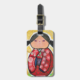 Étiquette À Bagage Poupée de Kokeshi