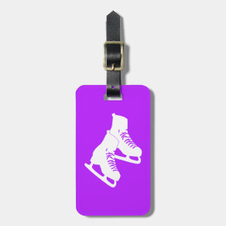 Étiquette À Bagage Pourpre d'étiquette de bagage de patins de glace