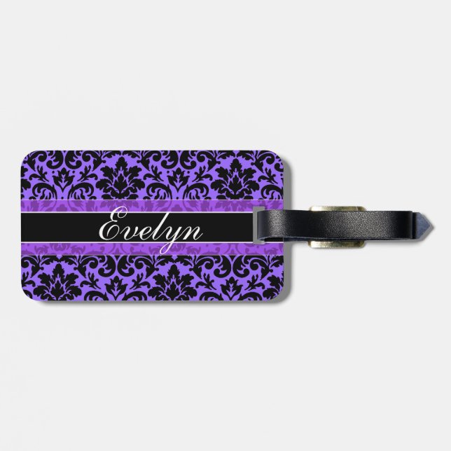 Étiquette À Bagage Pourpre fait sur commande (Dos horizontal)