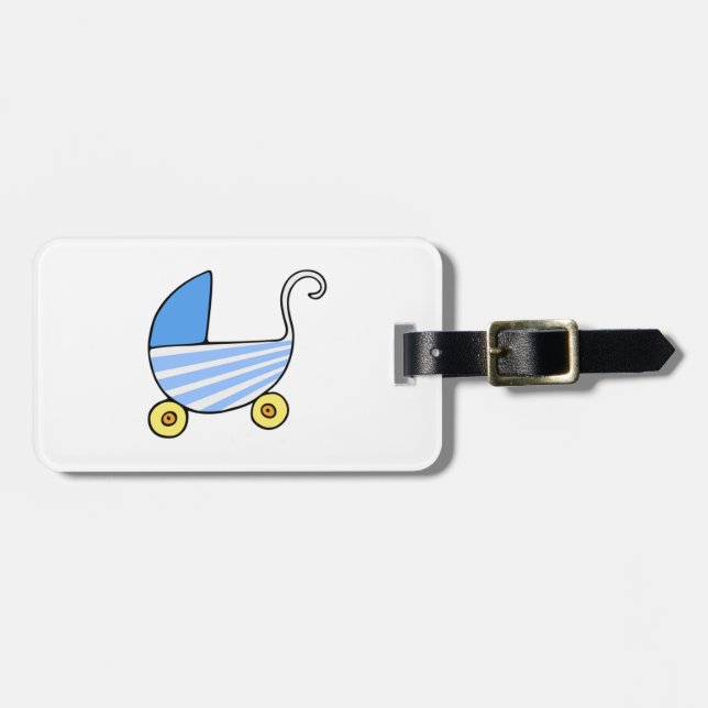 Étiquette À Bagage Poussette de bébé de garçon (Devant horizontal)