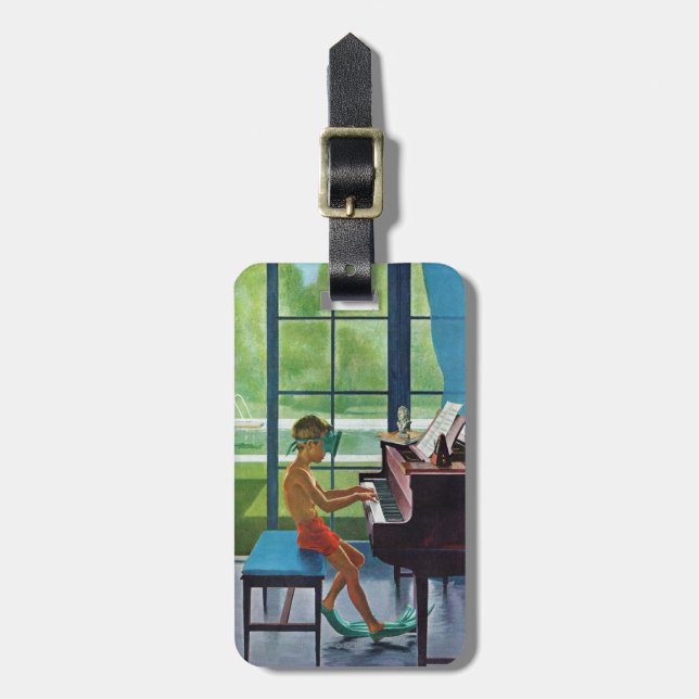 Étiquette À Bagage Pratique en matière de piano de Poolside (Devant Vertical)