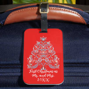 Étiquette À Bagage Premier Noël en tant que M. et Mme.