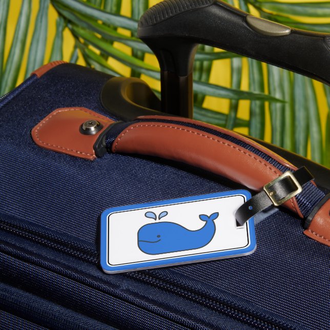 Étiquette À Bagage Preppy Blue Whale personnalisée (Insitu Rectoal 3)