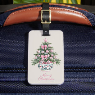 Étiquette À Bagage Preppy Chinoiserie Arbre de Noël Personnalisé
