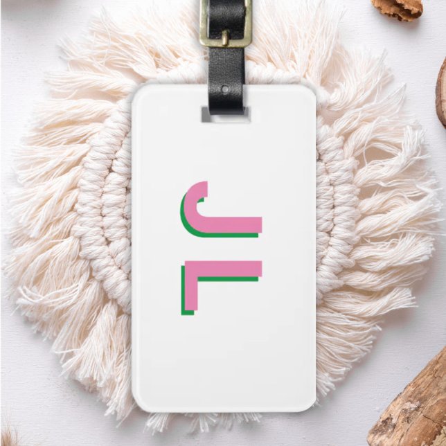 Étiquette À Bagage Preppy Personnalisé Initial (Créateur téléchargé)