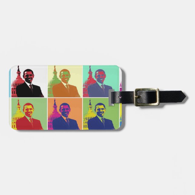 Étiquette À Bagage Président Obama Pop Art (Devant horizontal)
