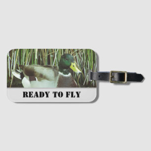 Étiquette À Bagage Prêt à voler Mallard Canard Photo Homme Bird