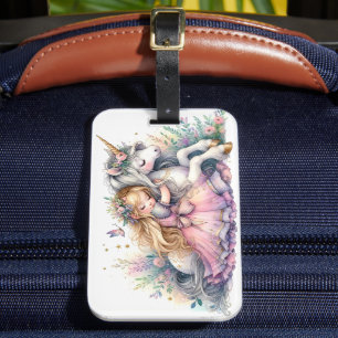Étiquette À Bagage Princesse Licorne Pastel Conte de Fée Fantastique