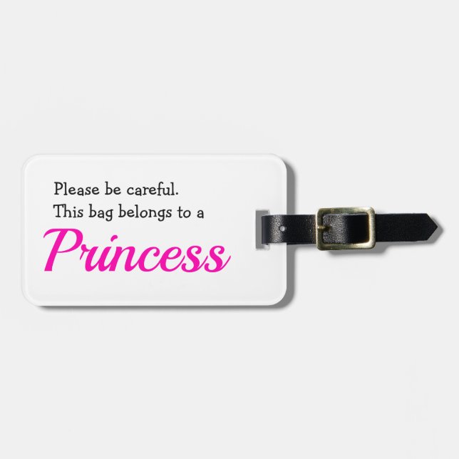 Étiquette À Bagage Princesse personnalisée (Devant horizontal)