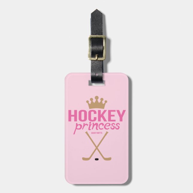 Étiquette À Bagage Princesse Pink Hockey Bag Tag d'hockey de filles (Devant Vertical)