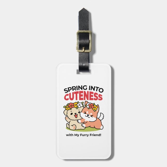 Étiquette À Bagage Printemps dans la laideur - Illustration de chien  (Devant Vertical)