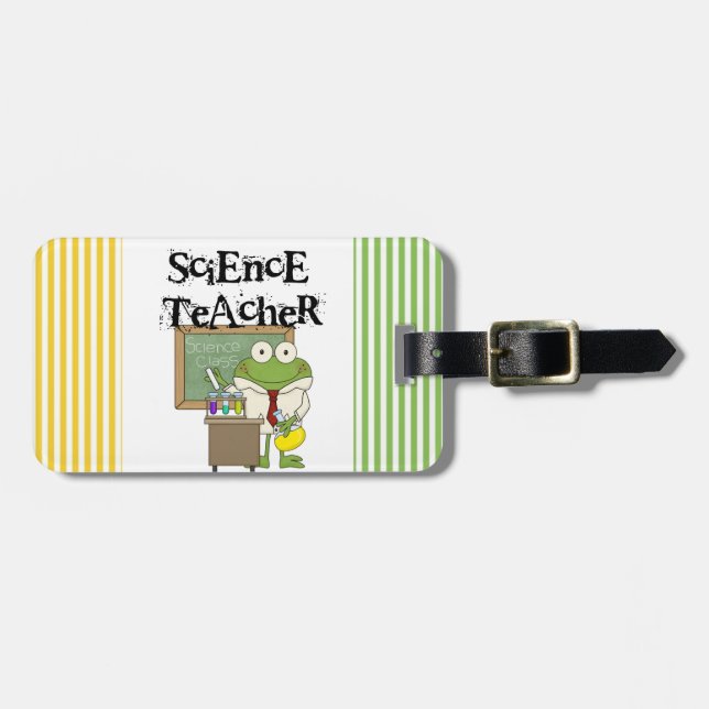 Étiquette À Bagage Professeur de Sciences de grenouille (Devant horizontal)
