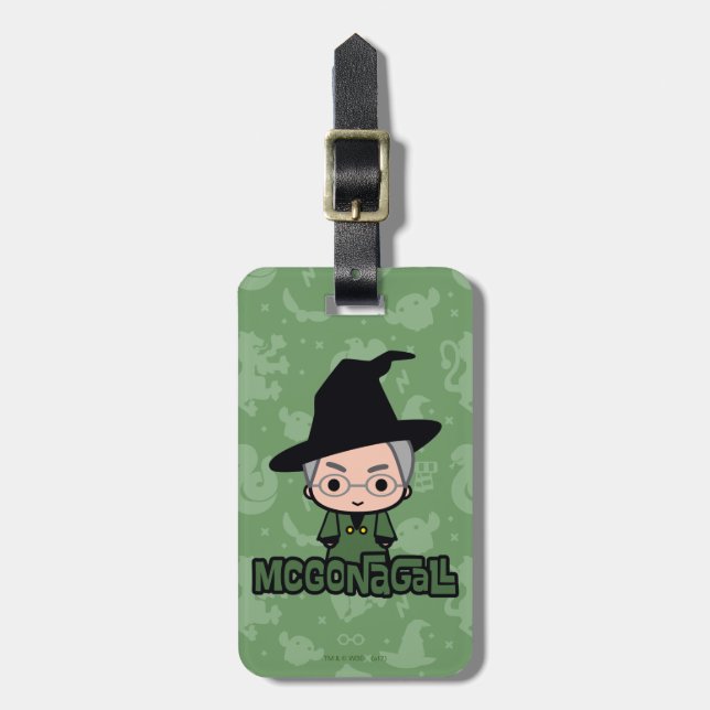 Étiquette À Bagage Professeur McGonagall Cartoon Character Art (Devant Vertical)