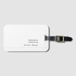 Étiquette À Bagage Professionnel blanc minimaliste féminin clair