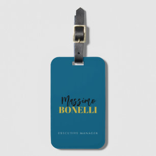 Étiquette À Bagage Professionnel élégant moderne minimaliste bleu or