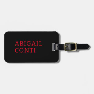 Étiquette À Bagage Professionnel minimaliste rouge noir moderne