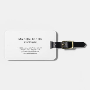 Étiquette À Bagage Professionnel Simple Moderne Minimaliste Blanc