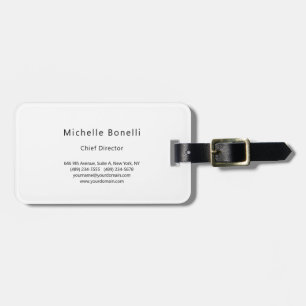 Étiquette À Bagage Professionnel Simple Moderne Minimaliste Gris Blan