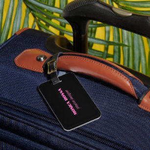 Étiquette À Bagage Professionnel Simple Moderne Neon Rose Noir