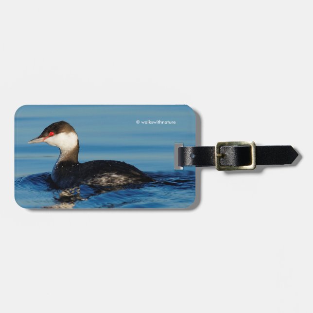 Étiquette À Bagage Profil d'une Grebe à cornes (Devant horizontal)