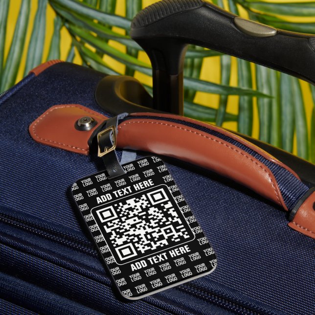 Étiquette À Bagage Promotional QR code (editable) plus Logo Pattern (Insitu Rectoal 1)