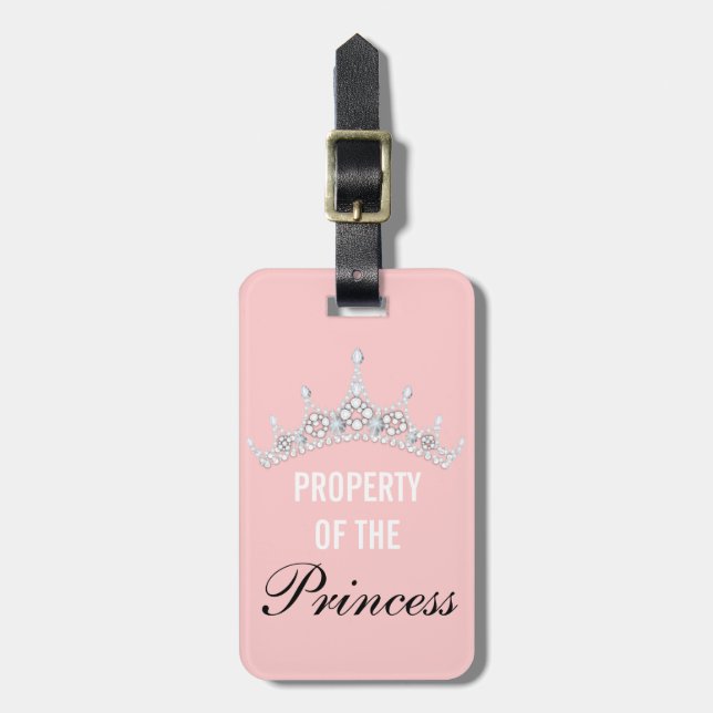Étiquette À Bagage Propriété de la Princess Tiara Luggage Tag (Devant Vertical)