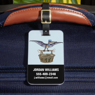 Étiquette À Bagage Pteranodon Portant Un Panier