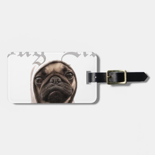 Étiquette À Bagage Pug (Devant horizontal)