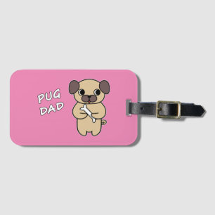 Étiquette À Bagage PUG DAD - Rose