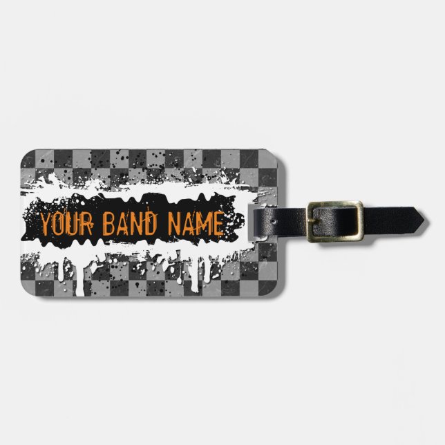 Étiquette À Bagage Punk Rock Custom Band Merch Musique DJ Musicien Sw (Devant horizontal)