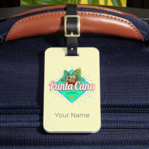Étiquette À Bagage Punta Cana Caraïbes République Dominicaine Retro
